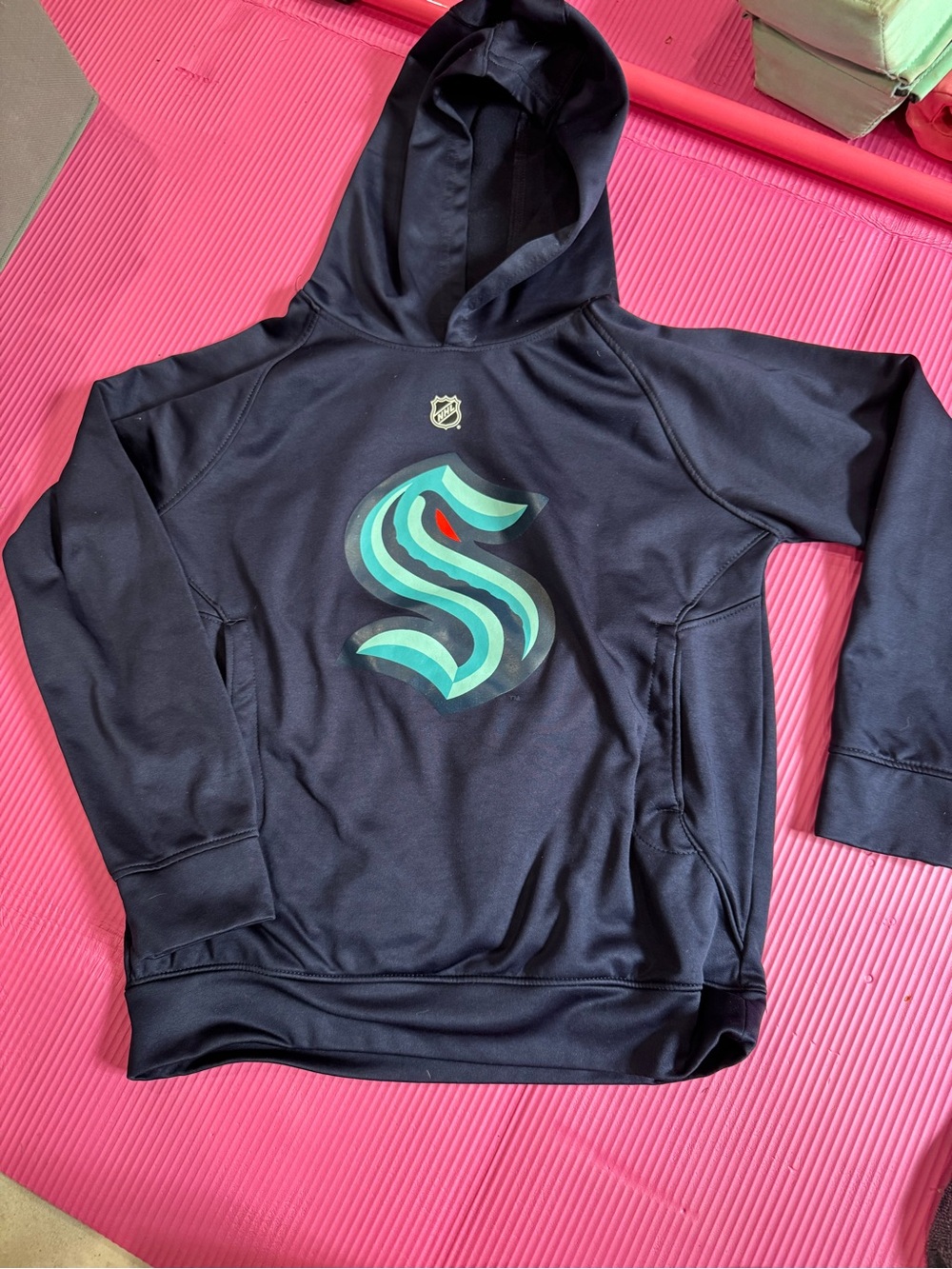 NHL Seattle Kraken Youth Hooded Pullover - Navy